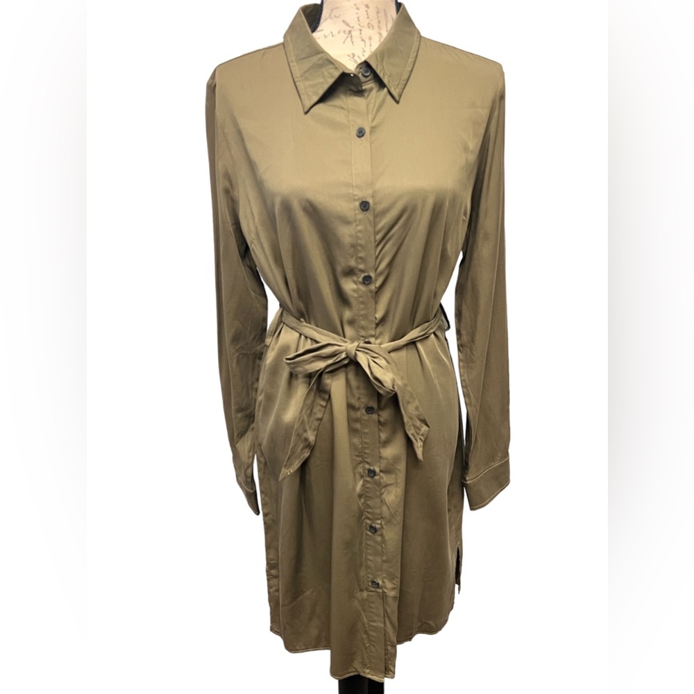 LINE Anel NWT Belted Shirt Dress in Fatigue Size S/P